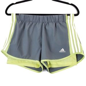 ADIDAS Grey Neon Built-in Short Trefoil Shorts M